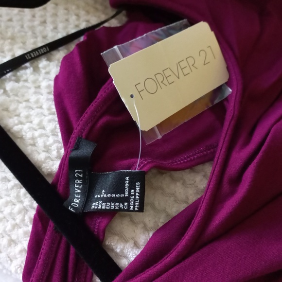 Forever 21 Fitted Ruffle Bare Shoulder Dress S - Picture 4 of 5